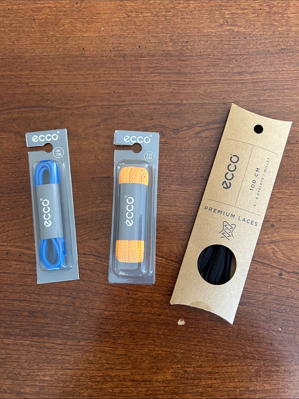 Ecco Replacement Laces in Blue, Orange & Black